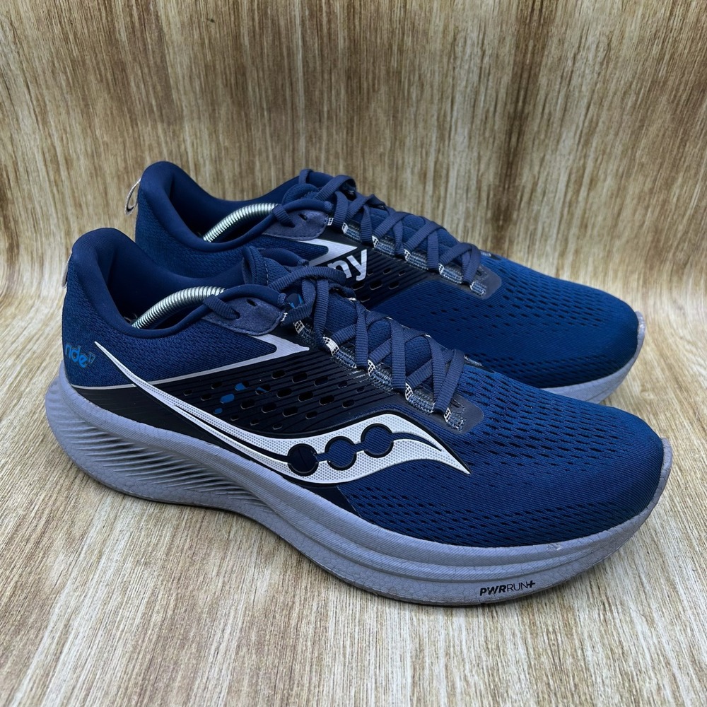 Saucony Ride 17 Men's Size 12 Blue Tide Silver Running Shoes Sneakers S20924-106